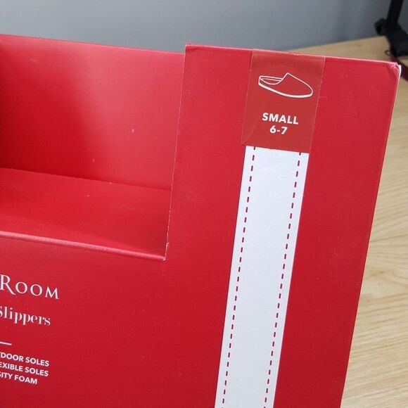 CLUB ROOM Mens Slide Slippers Size 6 - 7 Blue Plaid Sherpa Lined Plush Comfort - Picture 5 of 6